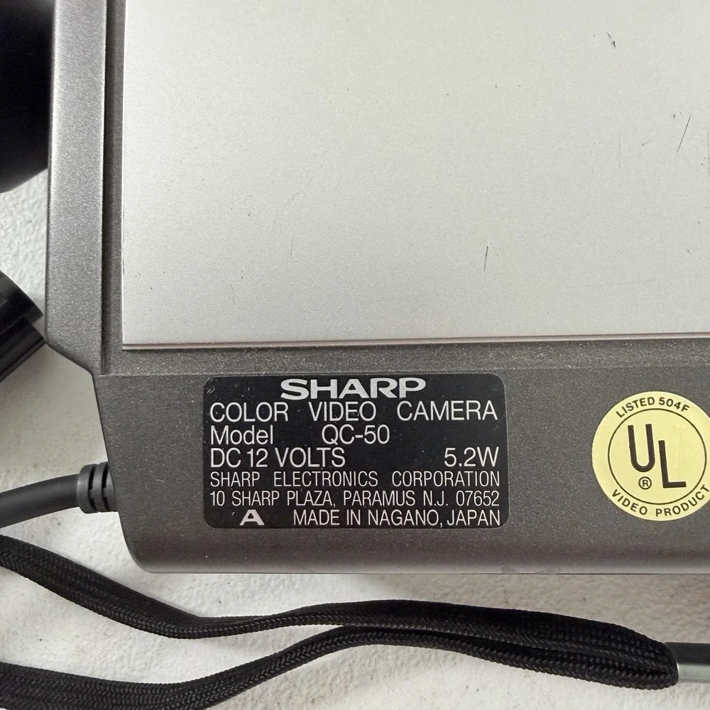SHARP QC-50 Vintage Color Video Camera‎ Japan Silver Black W/ Box POWERS ON READ